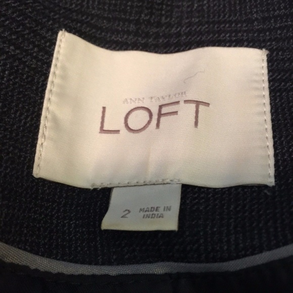 Ann Taylor Loft Dress Coat Grey Black Peplum - Picture 6 of 7